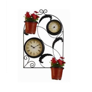 Уличные часы для дачи с термометром фасадные "Декорето"