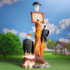 Большая садовая фигура-светильник на солнечной батарее "Орлы под деревом-фонарем" 76х43 см - фото 1