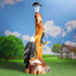 Большая садовая фигура-светильник на солнечной батарее "Орлы под деревом-фонарем" 76х43 см - фото 2