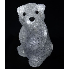 Акриловая LED фигура "Белый медвежонок Бобби" 20 см