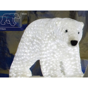 Светодиодная акриловая фигура "Белый медведь средний" 60х110 см