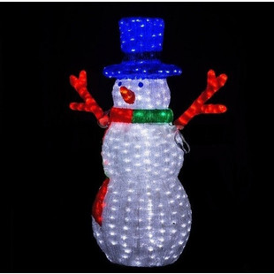 Светодиодная акриловая LED фигура "Снеговичек-лесовичок" 100 см