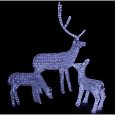 Светодиодные акриловые фигуры "Семья белых оленей"