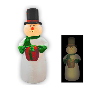 Новогодняя надувная фигура "Снеговик с подарком" 120 см