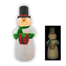 Новогодняя надувная фигура "Снеговик с подарком" 120 см