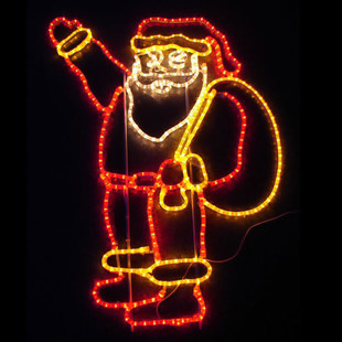Светодиодная LED фигура из дюралайта "Дедушка мороз с мешком" 100х100 см