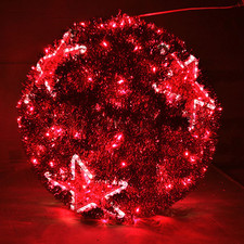 Светящаяся подвесная LED фигура с мишурой "Пушистый шар" 60 см