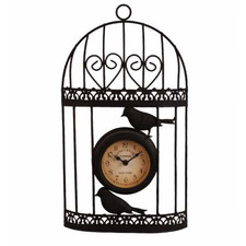 Уличные садовые часы для дачи подвесные односторонние "Птичья клетка"