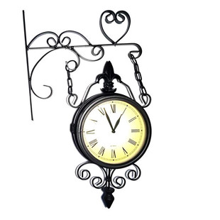 Уличные часы-термометр для дачи двухсторонние "Сорренто", на кронштейне