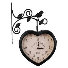 Уличные часы для дачи двухсторонние на кронштейне "Сердце лета"
