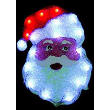 Новогоднее световое панно "Голова Деда Мороза" 40х29 см