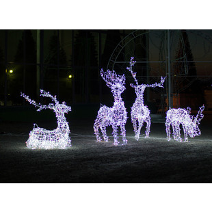 Новогодняя светодиодная композиция из фигур "Семья оленей"