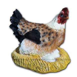 Садовая фигура "Курица-наседка с яйцами в гнезде"