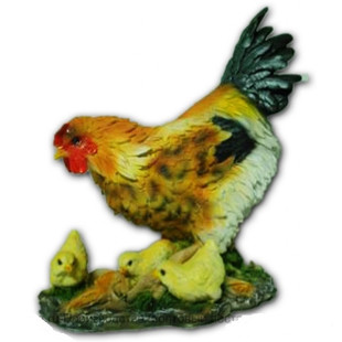 Садовая фигура "Курица с цыплятами в кукурузе"
