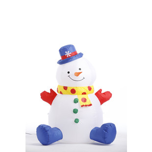 Новогодняя надувная фигура "Снеговик сидит" 120 см