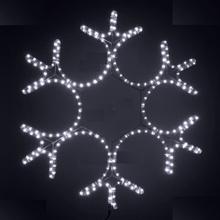 Уличная светодиодная фигура из дюралайта "Снежинка" 55 см