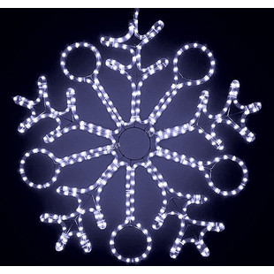 Новогодняя светодиодная фигура из дюралайта "Снежинка" 90 см