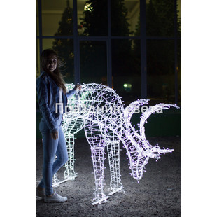Новогодняя светодиодная фигура оленя с опущенной головой "Рудольф" 1.2х1.6 м