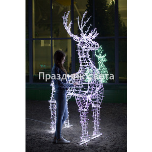 Новогодняя светодиодная фигура оленя "Скакун" 2.4х1.25 м