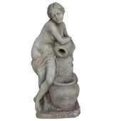 Декоративный садовый фонтан "Девушка-гречанка с амфорами на камнях"