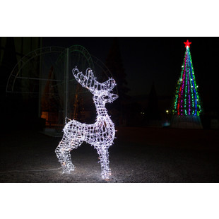 Новогодняя светодиодная фигура оленя "Скакун малый" 1.9х1 м