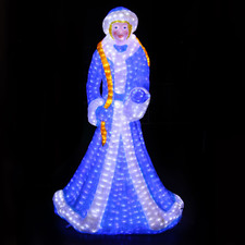 Акриловая светодиодная LED фигура "Снегурочка в шапочке" 190 см