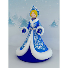 Новогодняя надувная фигура с подсветкой "Снегурочка премиум"