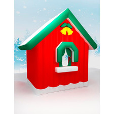 Новогодняя надувная фигура "Домик Деда Мороза" 4.5х4х4 м