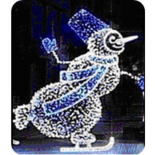Новогодняя светодиодная фигура "Снеговик фигурист"
