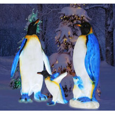 Светодиодная фигура из стекловолокна "Пингвин папа"