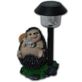 Садовая фигура с подсветкой на солнечной батарее "Ежик с грибом под фонарем" 21х19 см