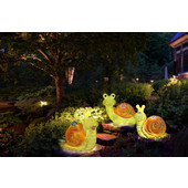 Светодиодная садово-парковая фигура-светильник из стекловолокна "Улитка с цветком"