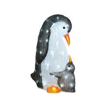 Светодиодная акриловая фигура "Пингвин с пингвиненком"