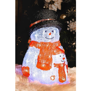 Светодиодная акриловая фигура "Снеговик со снеговичком"