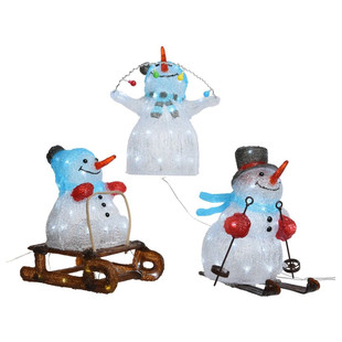 Светодиодная акриловая фигура "Снеговик - новогодний сувенир"
