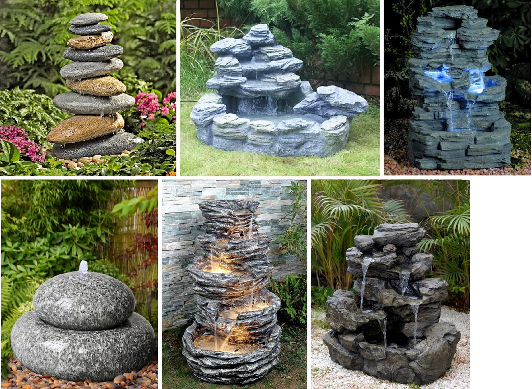 садовые фонтаны камни